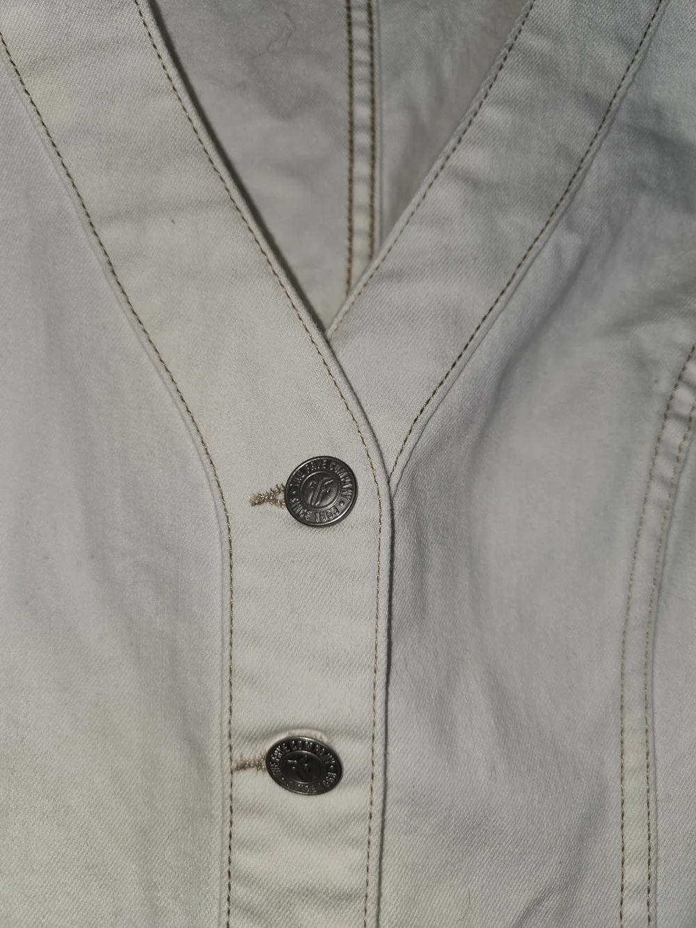Frye White Button-Front V-Neck Sleeveless Denim Mini Dress Size Small